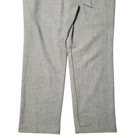 Ava Heather Grey Bow Belted Cropped Straight Leg Pants Office Workwear Medium - Picture 4 of 11